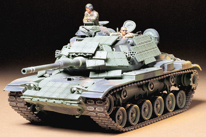 田宫装甲车辆拼装模型系列 1/35 35157 美军m60a1带反应装甲坦克